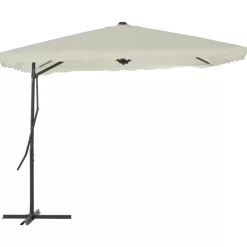 vidaXL Lawn & Garden* Outdoor Parasol With Steel Pole 98.4"X98.4" Sand