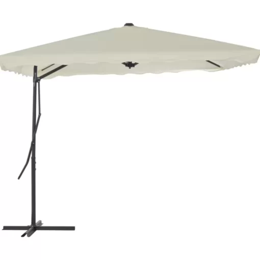 vidaXL Lawn & Garden* Outdoor Parasol With Steel Pole 98.4"X98.4" Sand