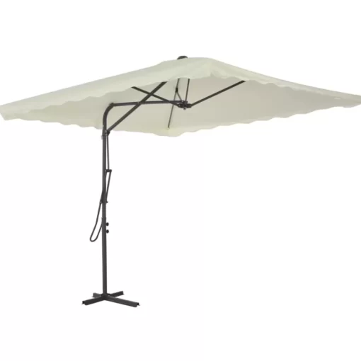 vidaXL Lawn & Garden* Outdoor Parasol With Steel Pole 98.4"X98.4" Sand