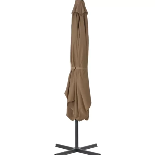 vidaXL Lawn & Garden* Outdoor Parasol With Steel Pole 98.4"X98.4" Taupe