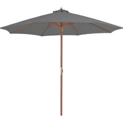 vidaXL Lawn & Garden* Outdoor Parasol With Wooden Pole 118.1" Anthracite