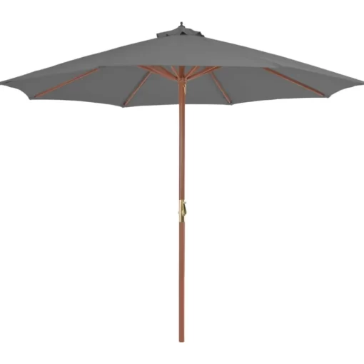 vidaXL Lawn & Garden* Outdoor Parasol With Wooden Pole 118.1" Anthracite