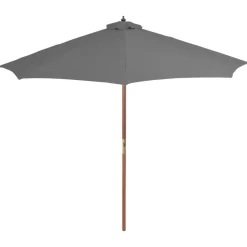 vidaXL Lawn & Garden* Outdoor Parasol With Wooden Pole 118.1" Anthracite