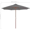 vidaXL Lawn & Garden* Outdoor Parasol With Wooden Pole 118.1