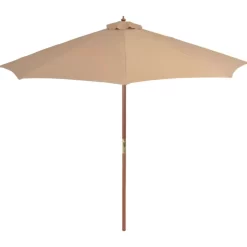 vidaXL Lawn & Garden* Outdoor Parasol With Wooden Pole 118.1" Taupe