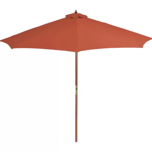 vidaXL Lawn & Garden* Outdoor Parasol With Wooden Pole 118.1" Terracotta