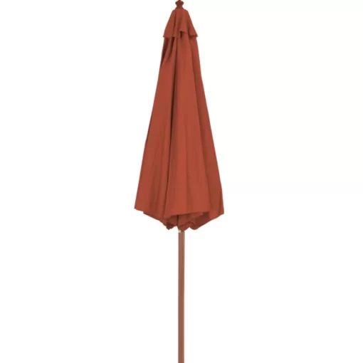 vidaXL Lawn & Garden* Outdoor Parasol With Wooden Pole 118.1" Terracotta