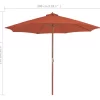 vidaXL Lawn & Garden* Outdoor Parasol With Wooden Pole 118.1