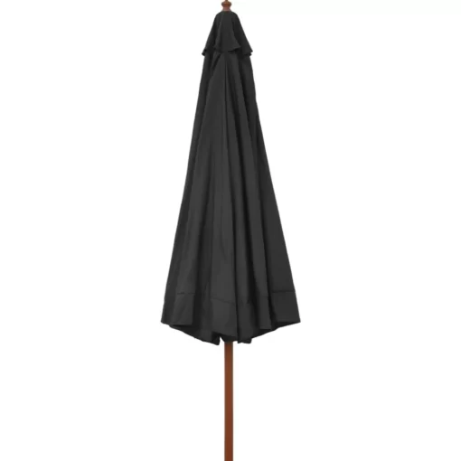 vidaXL Lawn & Garden* Outdoor Parasol With Wooden Pole 129.9" Anthracite