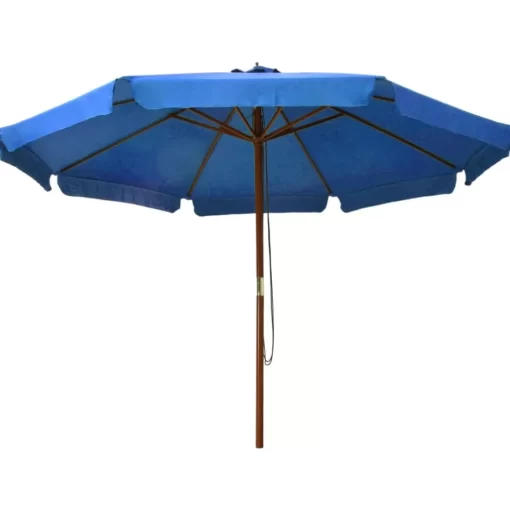 vidaXL Lawn & Garden* Outdoor Parasol With Wooden Pole 129.9" Azure