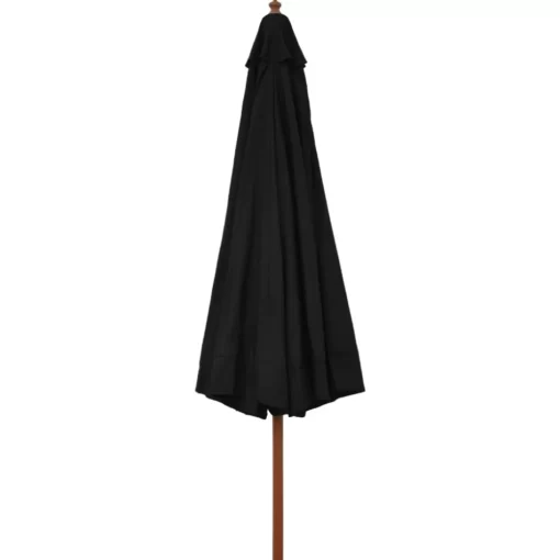 vidaXL Lawn & Garden* Outdoor Parasol With Wooden Pole 129.9" Black