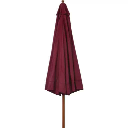 vidaXL Lawn & Garden* Outdoor Parasol With Wooden Pole 129.9" Burgundy