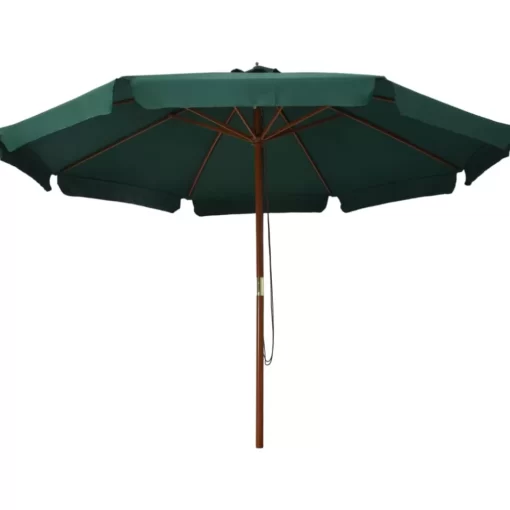 vidaXL Lawn & Garden* Outdoor Parasol With Wooden Pole 129.9" Green