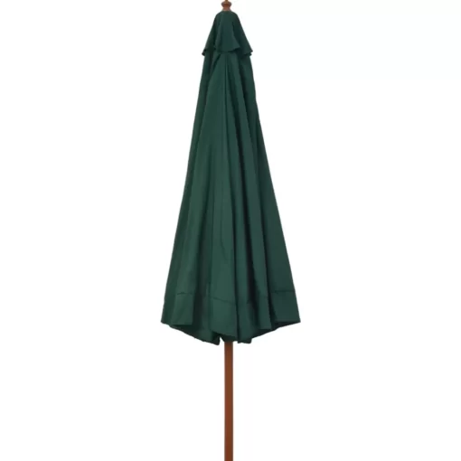 vidaXL Lawn & Garden* Outdoor Parasol With Wooden Pole 129.9" Green