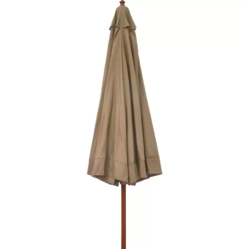 vidaXL Lawn & Garden* Outdoor Parasol With Wooden Pole 129.9" Taupe