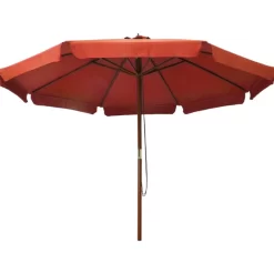 vidaXL Lawn & Garden* Outdoor Parasol With Wooden Pole 129.9" Terracotta