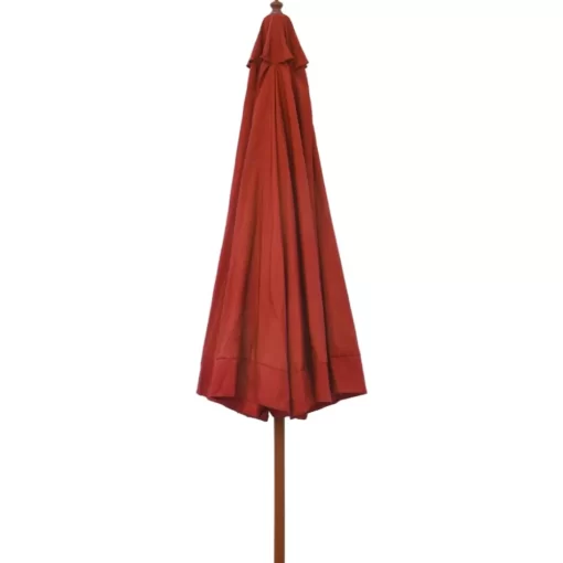 vidaXL Lawn & Garden* Outdoor Parasol With Wooden Pole 129.9" Terracotta