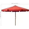 vidaXL Lawn & Garden* Outdoor Parasol With Wooden Pole 129.9