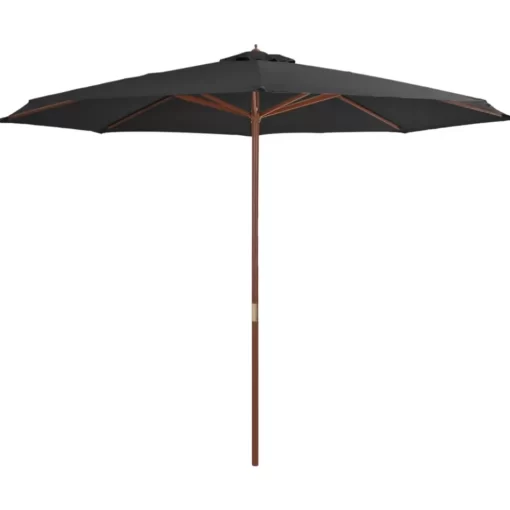 vidaXL Lawn & Garden* Outdoor Parasol With Wooden Pole 137.8" Anthracite