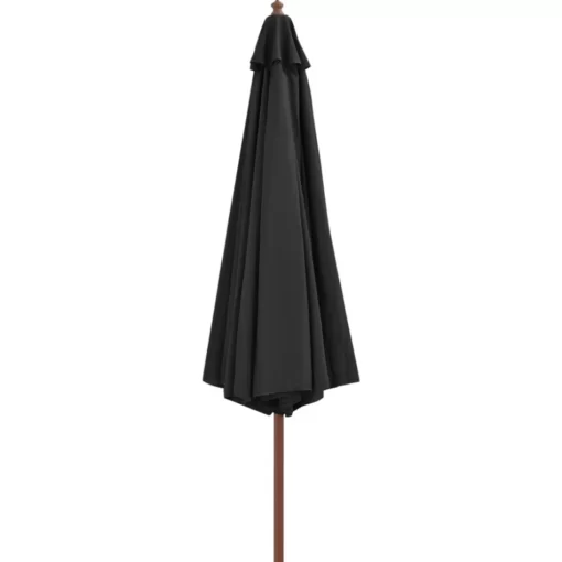 vidaXL Lawn & Garden* Outdoor Parasol With Wooden Pole 137.8" Anthracite