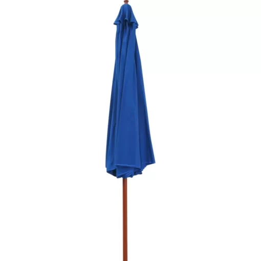 vidaXL Lawn & Garden* Outdoor Parasol With Wooden Pole 137.8" Blue