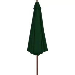 vidaXL Lawn & Garden* Outdoor Parasol With Wooden Pole 137.8" Green