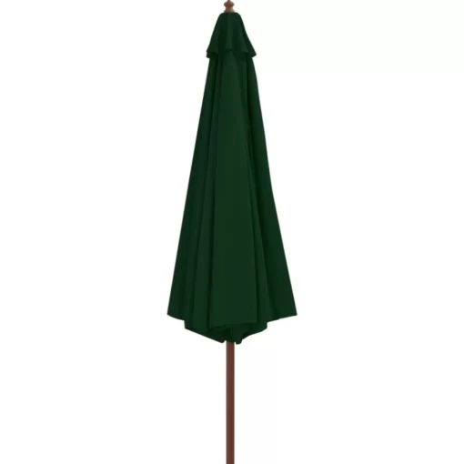 vidaXL Lawn & Garden* Outdoor Parasol With Wooden Pole 137.8" Green