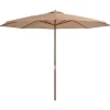 vidaXL Lawn & Garden* Outdoor Parasol With Wooden Pole 137.8