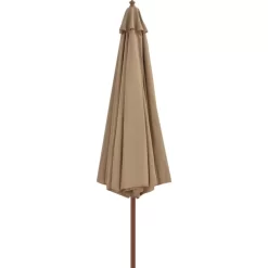 vidaXL Lawn & Garden* Outdoor Parasol With Wooden Pole 137.8" Taupe