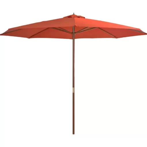 vidaXL Lawn & Garden* Outdoor Parasol With Wooden Pole 137.8" Terracotta