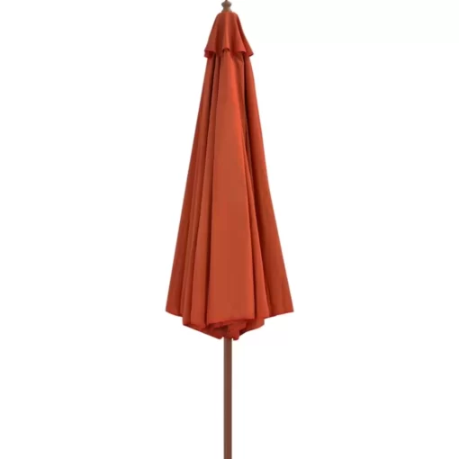 vidaXL Lawn & Garden* Outdoor Parasol With Wooden Pole 137.8" Terracotta