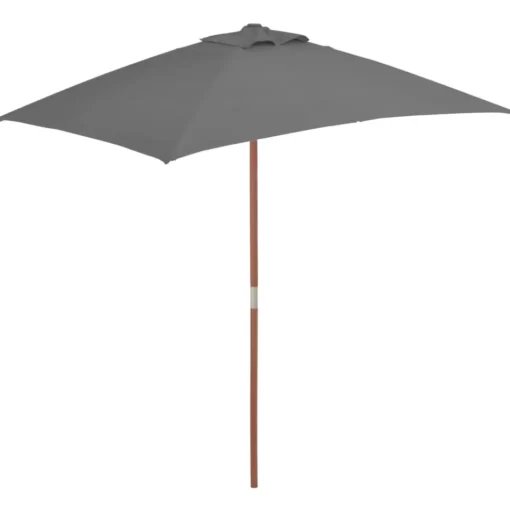 vidaXL Lawn & Garden* Outdoor Parasol With Wooden Pole 59.1"X78.7" Anthracite