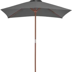 vidaXL Lawn & Garden* Outdoor Parasol With Wooden Pole 59.1"X78.7" Anthracite