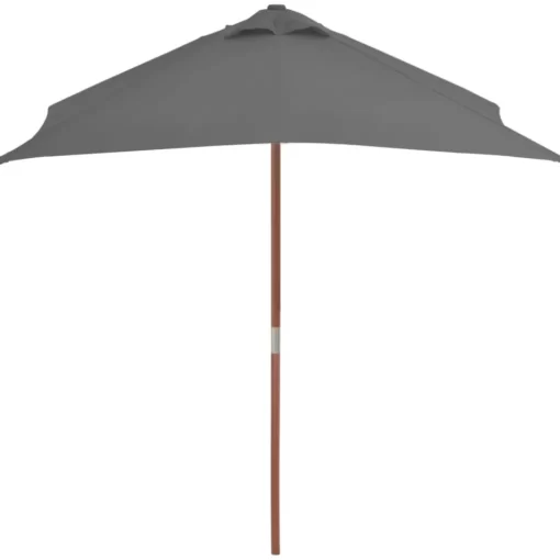 vidaXL Lawn & Garden* Outdoor Parasol With Wooden Pole 59.1"X78.7" Anthracite