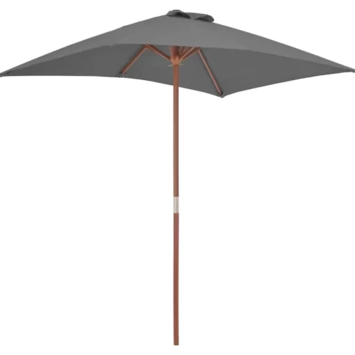 vidaXL Lawn & Garden* Outdoor Parasol With Wooden Pole 59.1"X78.7" Anthracite