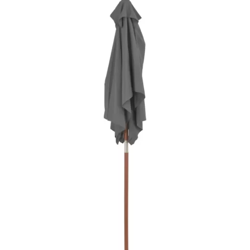 vidaXL Lawn & Garden* Outdoor Parasol With Wooden Pole 59.1"X78.7" Anthracite