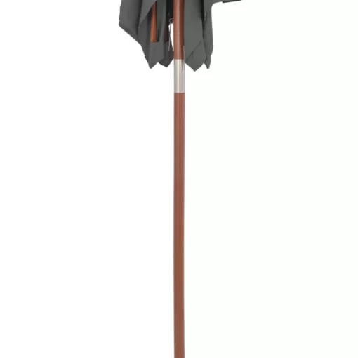 vidaXL Lawn & Garden* Outdoor Parasol With Wooden Pole 59.1"X78.7" Anthracite