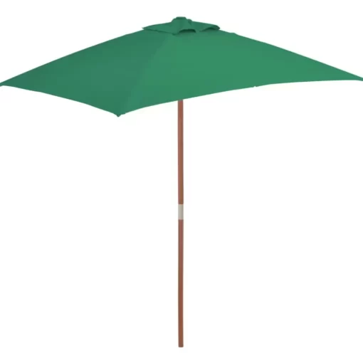 vidaXL Lawn & Garden* Outdoor Parasol With Wooden Pole 59.1"X78.7" Green