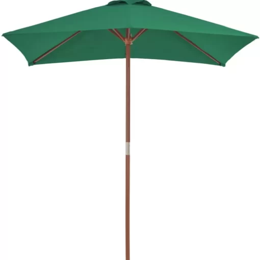 vidaXL Lawn & Garden* Outdoor Parasol With Wooden Pole 59.1"X78.7" Green