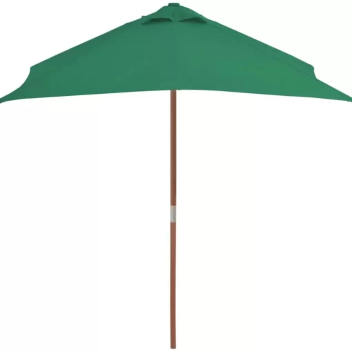 vidaXL Lawn & Garden* Outdoor Parasol With Wooden Pole 59.1"X78.7" Green