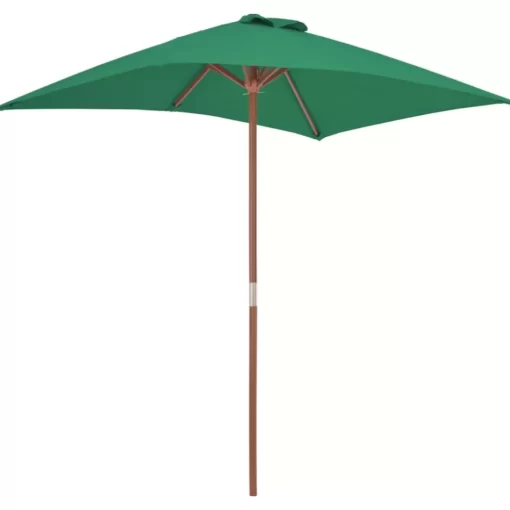 vidaXL Lawn & Garden* Outdoor Parasol With Wooden Pole 59.1"X78.7" Green