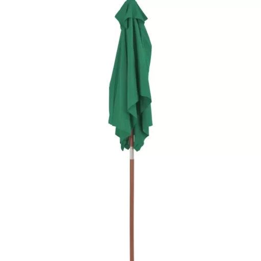 vidaXL Lawn & Garden* Outdoor Parasol With Wooden Pole 59.1"X78.7" Green