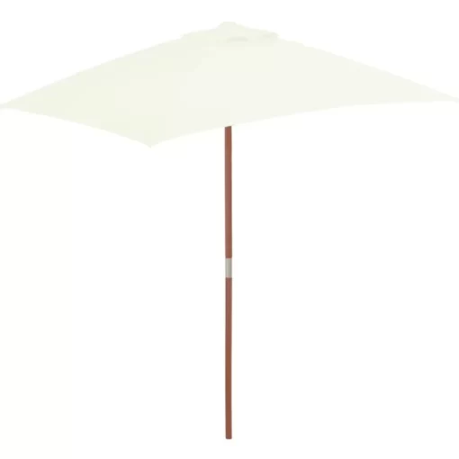 vidaXL Lawn & Garden* Outdoor Parasol With Wooden Pole 59.1"X78.7" Sand