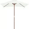 vidaXL Lawn & Garden* Outdoor Parasol With Wooden Pole 59.1