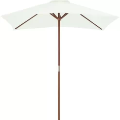 vidaXL Lawn & Garden* Outdoor Parasol With Wooden Pole 59.1"X78.7" Sand