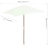 vidaXL Lawn & Garden* Outdoor Parasol With Wooden Pole 59.1