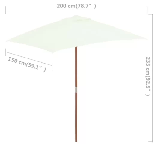 vidaXL Lawn & Garden* Outdoor Parasol With Wooden Pole 59.1"X78.7" Sand