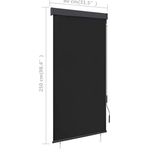 vidaXL Decor* Outdoor Roller Blind 31.5"X98.4" Anthracite