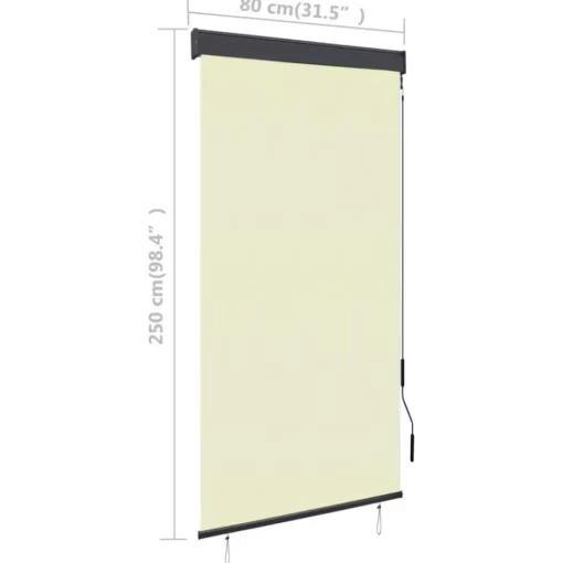 vidaXL Decor* Outdoor Roller Blind 31.5"X98.4" Cream