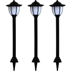 vidaXL Lighting* Outdoor Solar Lamps 3 Pcs Led Black